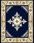 Elegant Ivory Gold Floral Medallion Rug