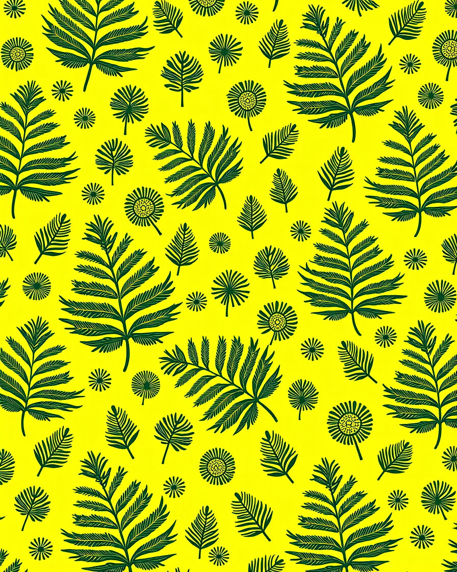 Green Leafy Palm Tropics Rug