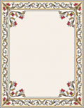 Floral Accents Red Gold Border Frame Rug