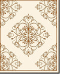 Ornate Brown Floral Medallion Rug
