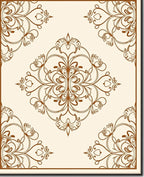 Ornate Brown Floral Medallion Rug