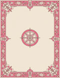 Pink Floral Compass Border Rug