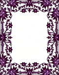 Rich Plum Floral Border Detail Rug