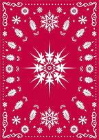 Crimson Snowflake Medallion Border Rug