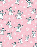 Pink Snowman Snowflakes Holiday Rug