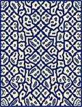 Cream Navy Abstract Lattice Rug