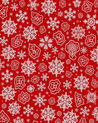 Red White Snowflake Scatter Rug