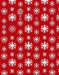 Winter White Snowflakes Red Background Rug