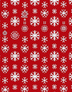 Winter White Snowflakes Red Background Rug