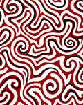 Crimson Swirl Abstract Maze Rug
