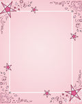 Pink Starburst Doodle Border Rug