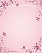 Pink Starburst Doodle Border Rug