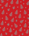Crimson White Fern Floral Whimsical Rug