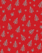 Crimson White Fern Floral Whimsical Rug