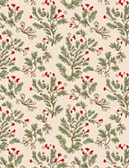 Rustic Red Berry Evergreen Branches Rug