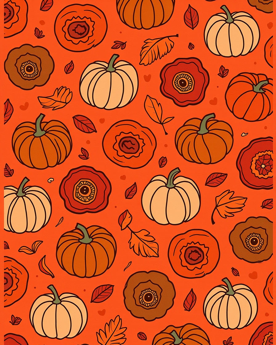 Autumn Pumpkins And Poppy Flowers Rug
