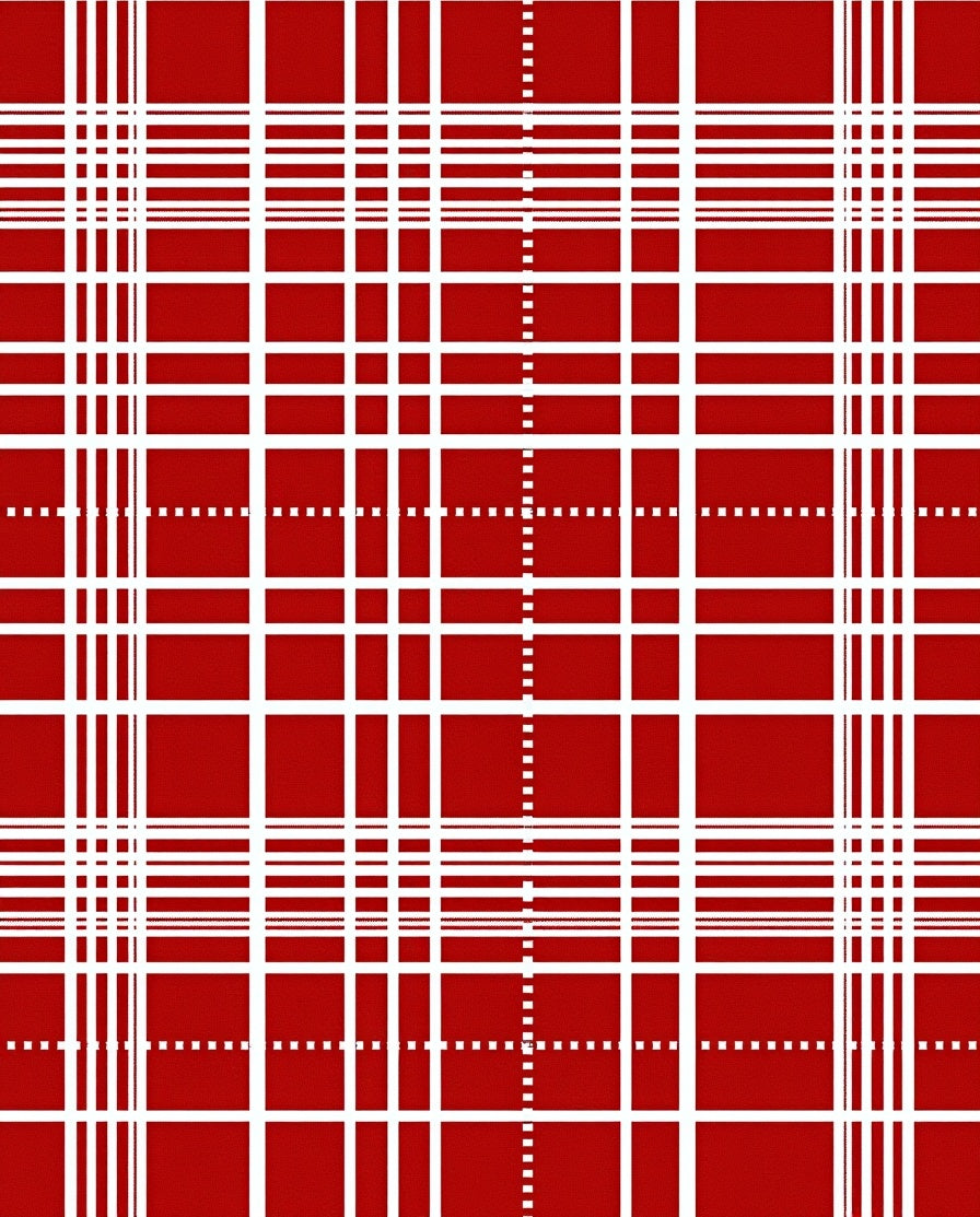 Classic Red White Plaid Squares Rug