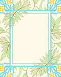 Pale Blue Floral Branch Border Rug