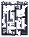 Modern Black White Geometric Maze Rug