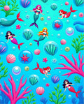 Whimsical Mermaids Underwater Coral Garden Rug