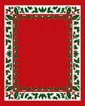 Vibrant Red Holly Berry Border Rug