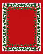 Vibrant Red Holly Berry Border Rug