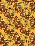 Whimsical Floral Swirl Amber Rug