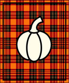 Orange Red Plaid Pumpkin Rug