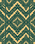 Teal Yellow Damask Medallion Arrangement Rug