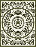 Olive Green Ornate Floral Mandala Rug