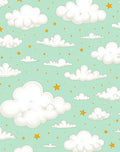 Whimsical Cloud and Starry Sky Rug