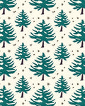 Teal Evergreen Forest Winter Stars Rug