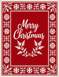 Crimson Snowflakes Holly Wreath Rug