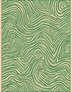Emerald Swirl Topography Lines Rug