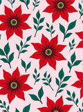 Bold Red Floral Sprig Accents Rug