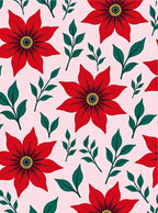 Bold Red Floral Sprig Accents Rug