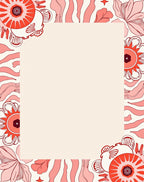 Groovy Coral Floral Swirl Bloom Rug