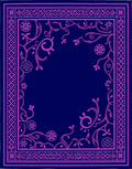 Vibrant Pink Floral Vine Border Rug