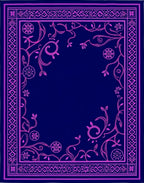 Vibrant Pink Floral Vine Border Rug