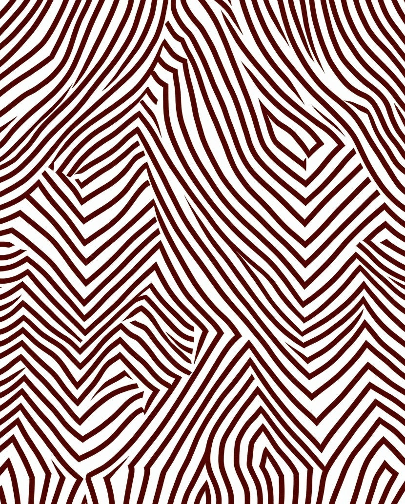 Deep Crimson Wavy Geometric Abstraction Rug