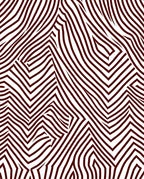 Deep Crimson Wavy Geometric Abstraction Rug