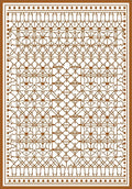 Brown Intricate Geometric Lattice Rug
