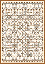Brown Intricate Geometric Lattice Rug