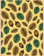 Amber Acorn Fern Leaf Repeat Rug