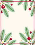 Crimson Berry Pine Needle Border Rug