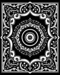 Classic Black White Mandala Ornament Rug