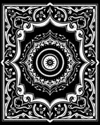 Classic Black White Mandala Ornament Rug