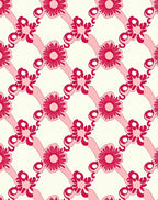 Sweet Pink Ribbon and Flower Lattice Rug