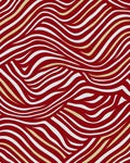 Crimson White Gold Curving Lines Rug