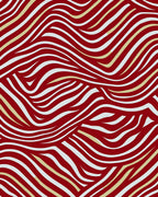 Crimson White Gold Curving Lines Rug
